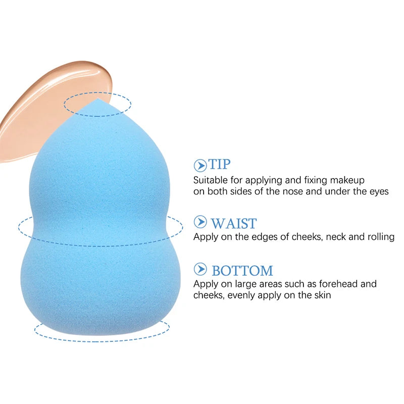 Éponge Maquillage Forme Calebasse – Puff Fond de Teint & Correcteur Doux | Applicateur Cosmétique Mixte