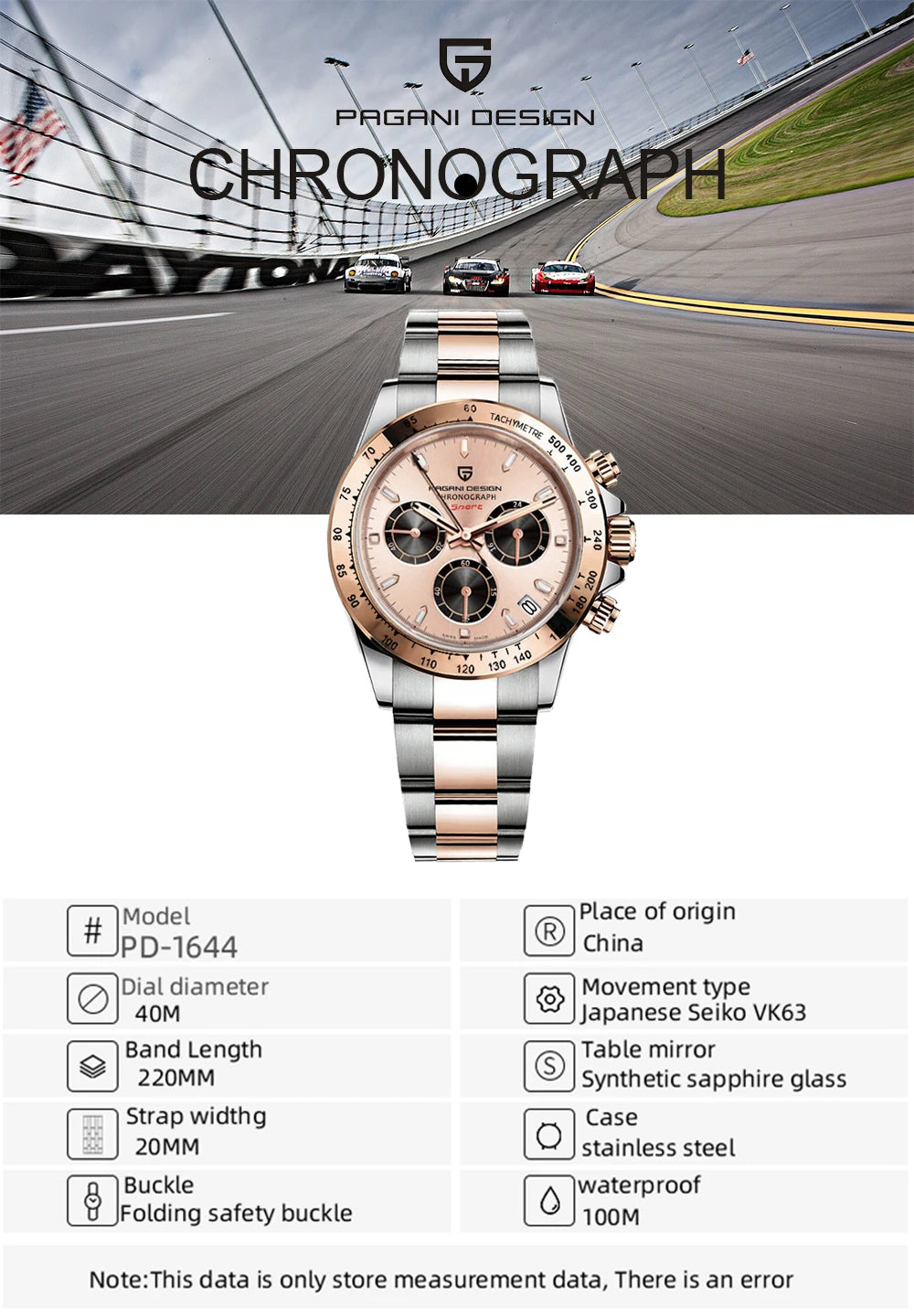 Montre Homme PAGANI DESIGN 2023 Noire Quartz Luxe – Chronographe Sport Étanche Lumineux