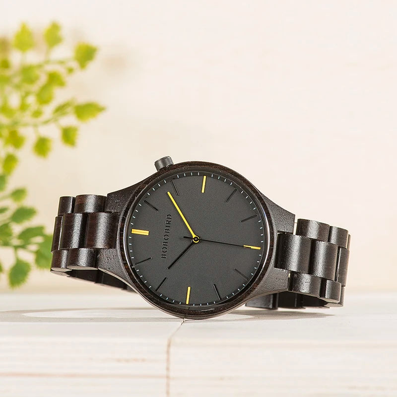 Montre Homme Luxe BOBO BIRD en Bois – Coffret Cadeau Personnalisé Unique Éco-Responsable