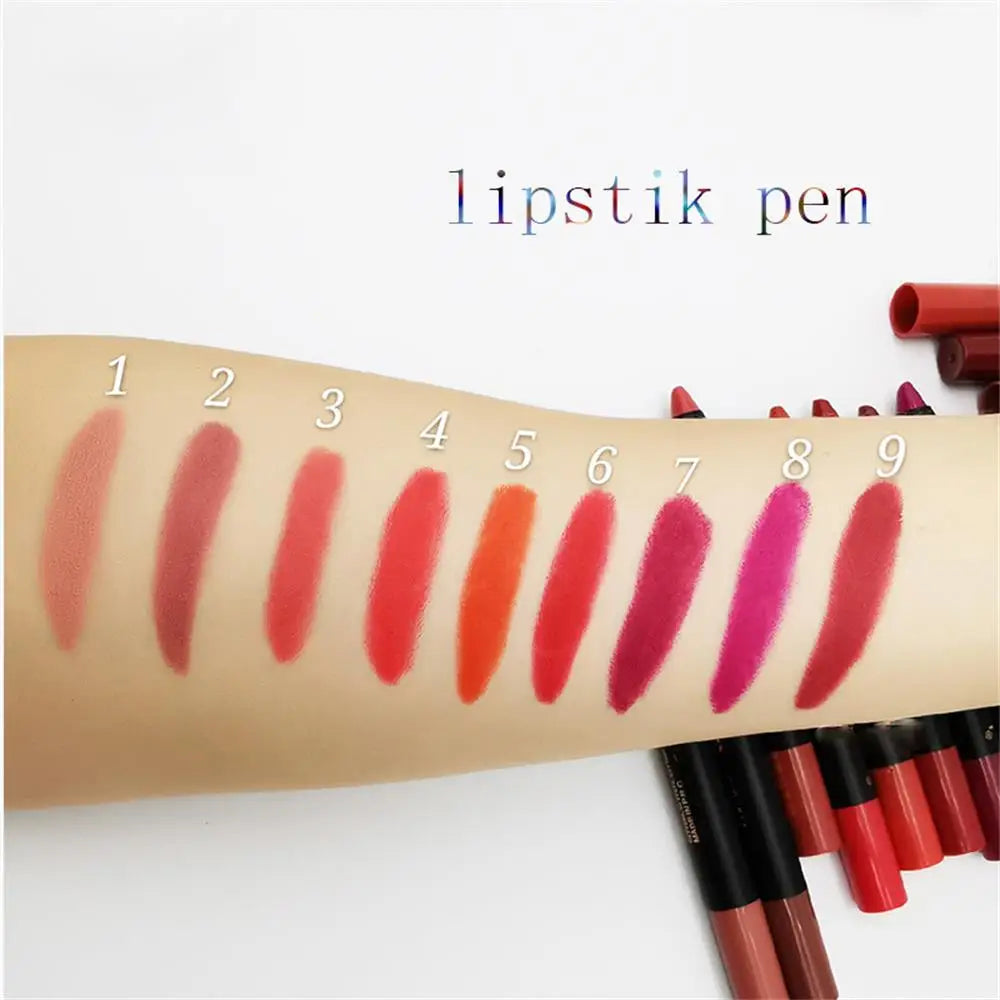 Crayon Rouge à Lèvres Mat Velvet 9 Couleurs – Longue Tenue Waterproof | Lip Tint Nude Hydratant Sexy