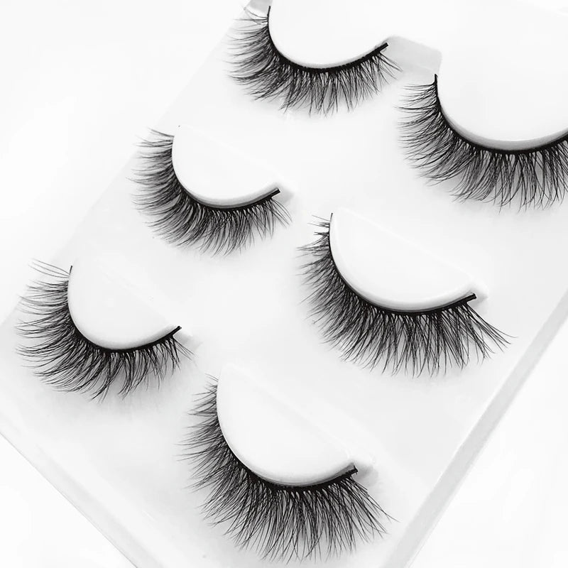Lot 3 Paires Faux Cils 3D Vison SHIDISHANGPIN – 27 Styles Fluffy Wispy Épais | Cils Faux Faits Main Maquillage Yeux