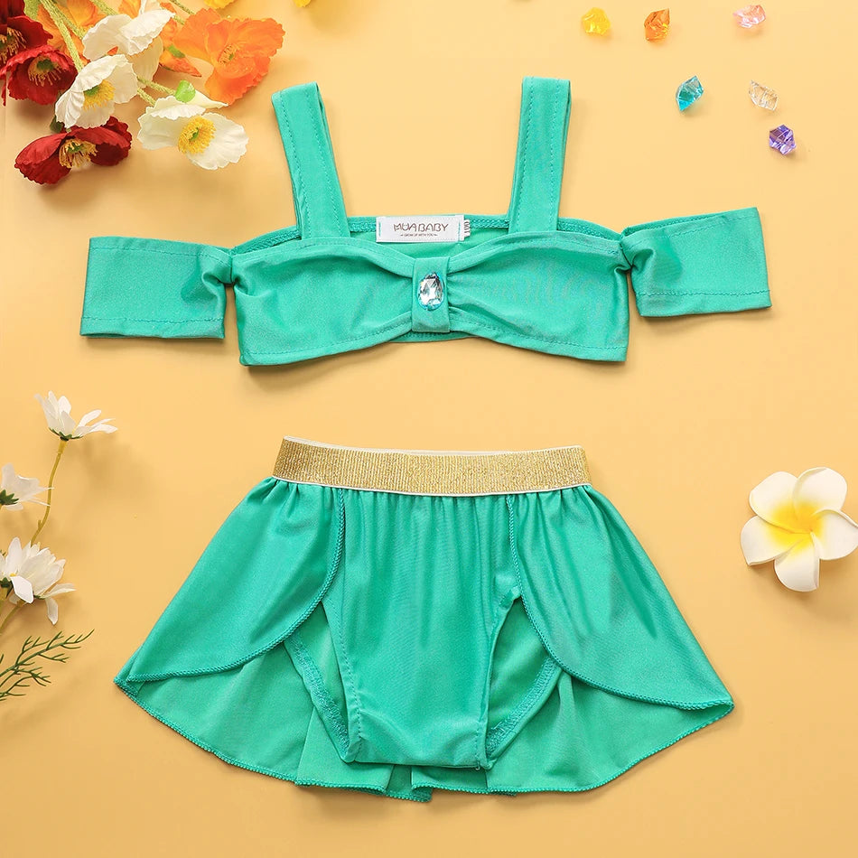 Maillot de Bain Fille Princesse Sirené – Costume Plage Piscine Été Enfant Anna Elsa Raiponce Mirabel