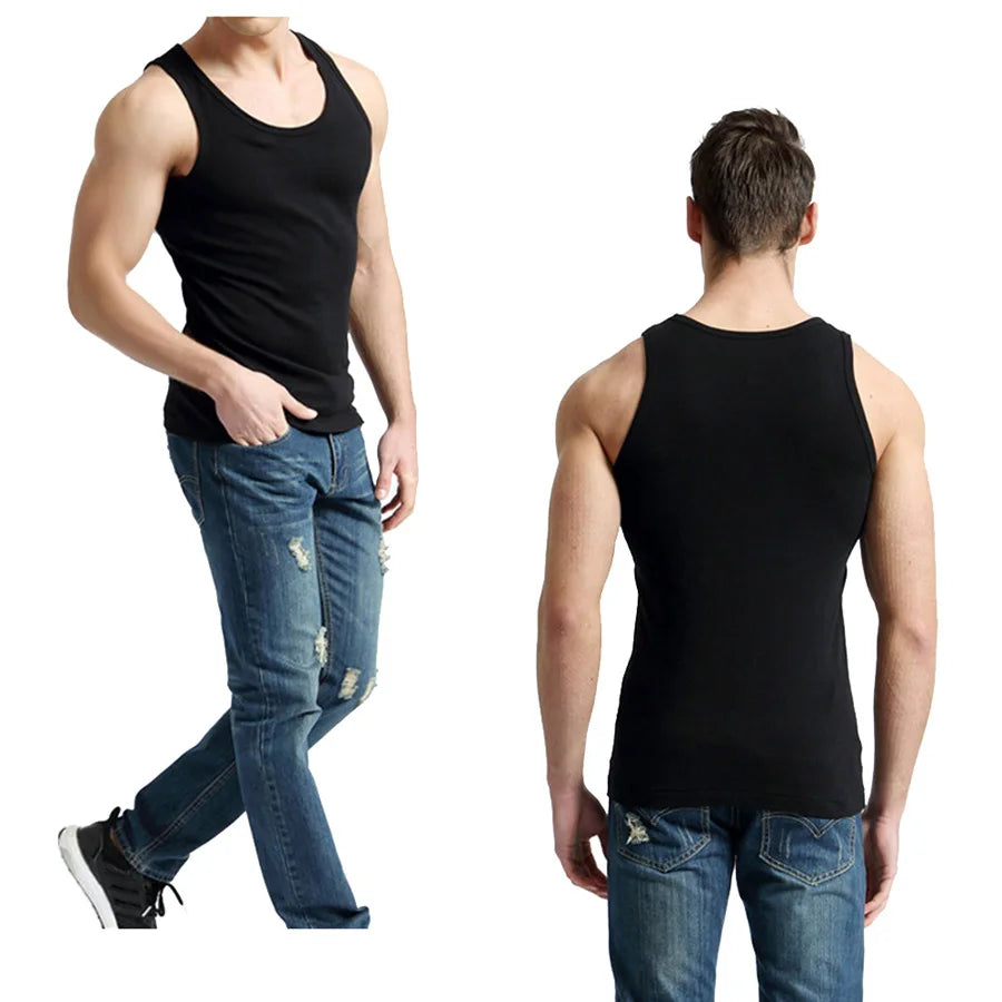 Débardeur Homme 100% Coton Uni Slim Respirant Sans Manches – Casual Gym Running Confortable Sous-Vêtement Cadeau | Mode Homme Sport