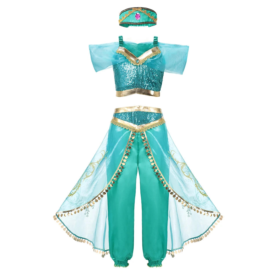 Robe Princesse Fille Déguisement Elsa Anna Ariel – Costume Carnaval Halloween Fête Cosplay Enfant