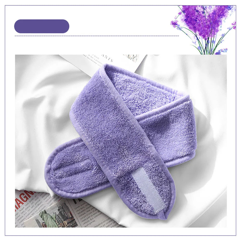 Bandeau Maquillage Velcro Femme – Turban Réglable SPA & Soin | Maintien Cheveux