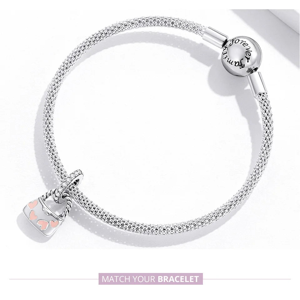 Charm Argent 925 Fleur de Lotus Rose Bamoer – Pendentif Sac & Bracelet DIY | Bijou Fin Femme Premium Élégant & Symbolique