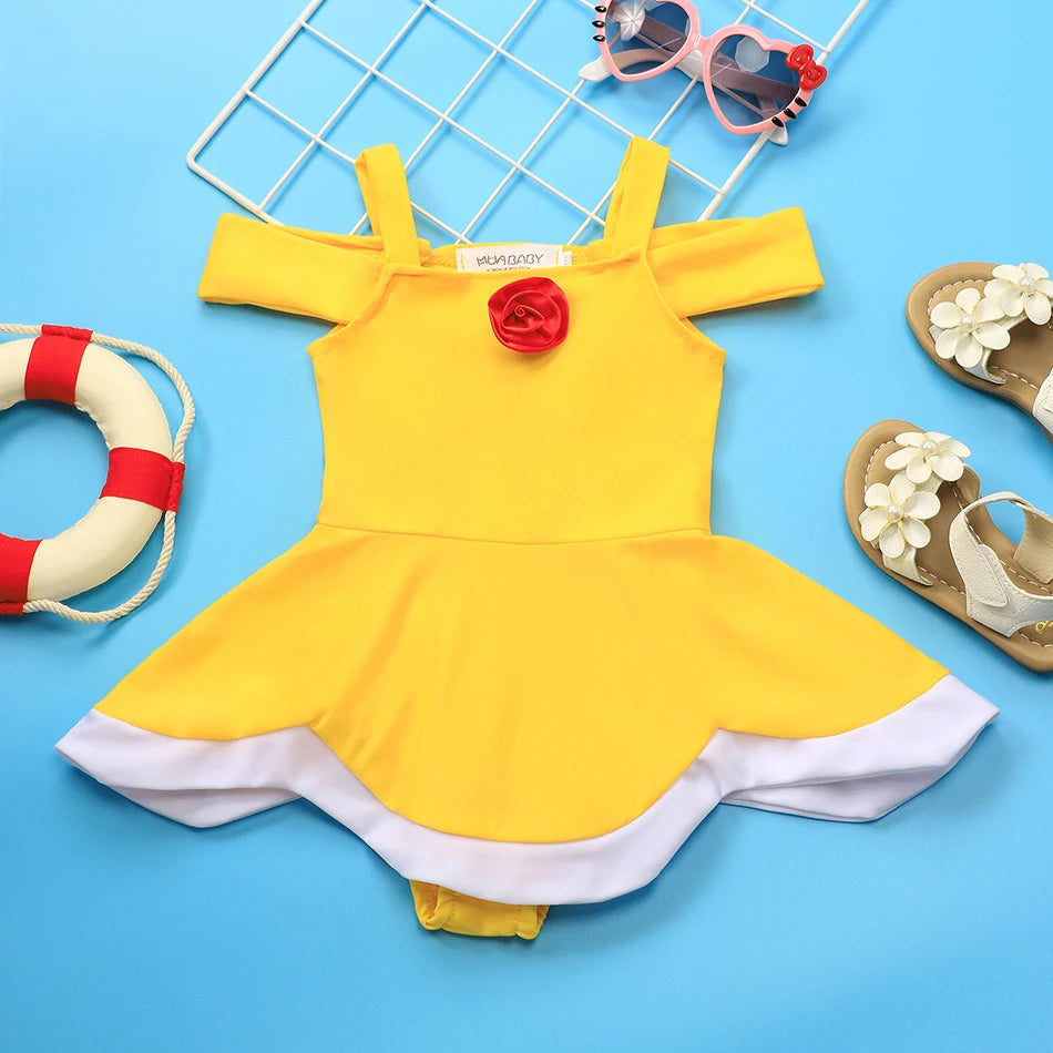 Maillot de Bain Fille Princesse Sirené – Costume Plage Piscine Été Enfant Anna Elsa Raiponce Mirabel