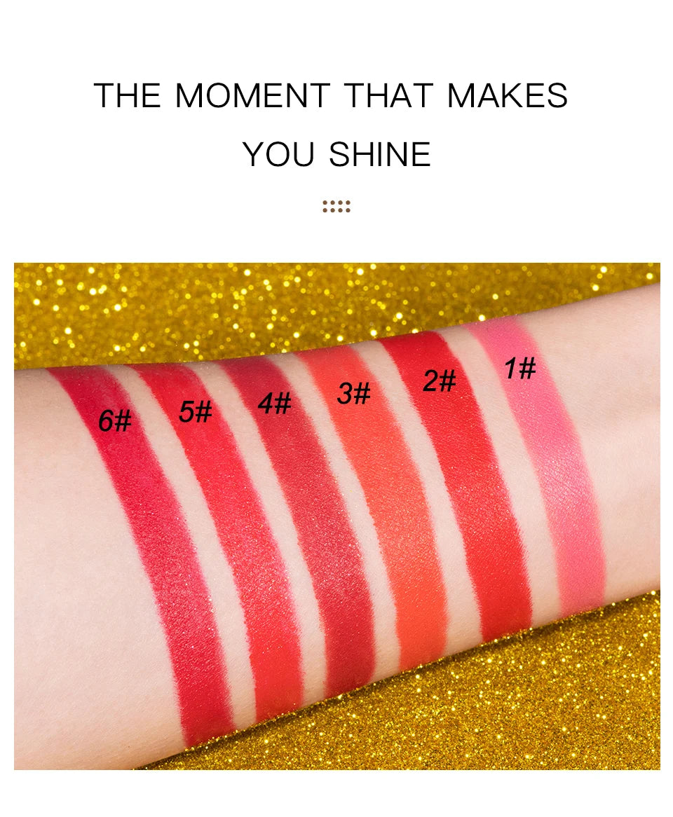 Rouge à Lèvres Glitter Hydratant Velours Mat Or – Waterproof Longue Tenue | Lèvres Brillantes Rouge Sexy Cosmétique Pigmenté