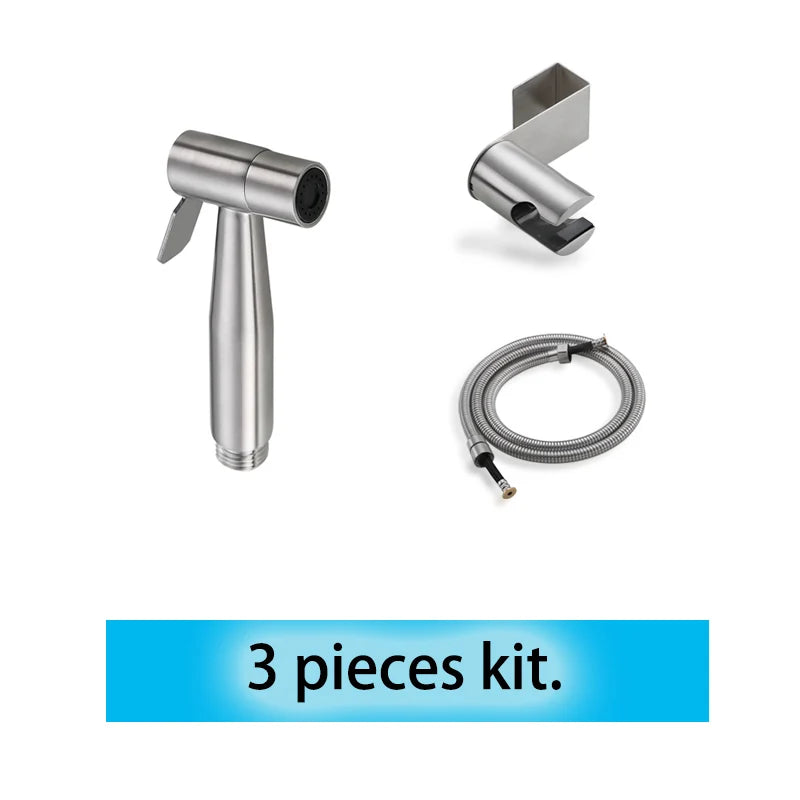 Kit Bidet Douchette Toilette Inox Autonettoyant – Robinet & Douchette à Main, Hygiène Optimale | Salle de Bain