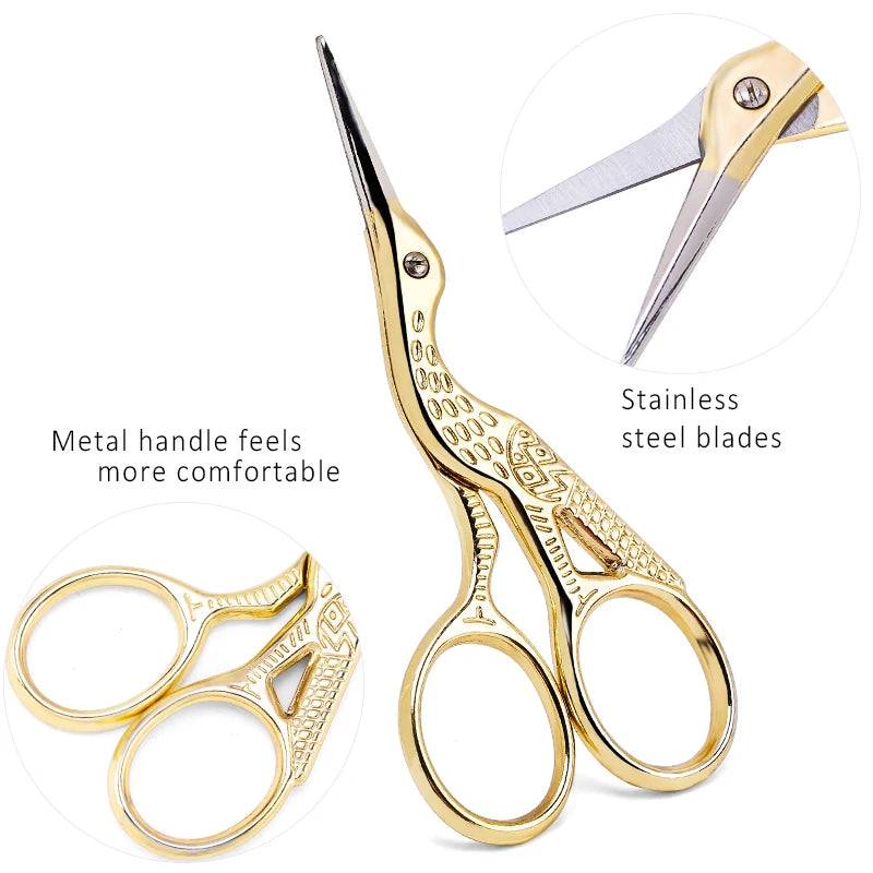 Ciseaux Sourcils & Cils Maquillage Inox – Coupe-Poils Visage & Cuticules Manucure | Outil Beauté Multifonction