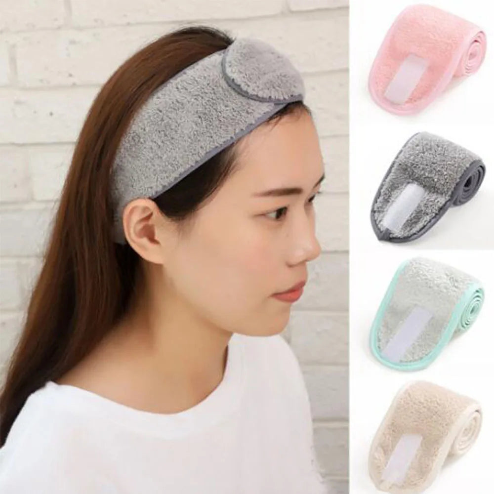 Bandeau Maquillage Velcro Femme – Turban Réglable SPA & Soin | Maintien Cheveux