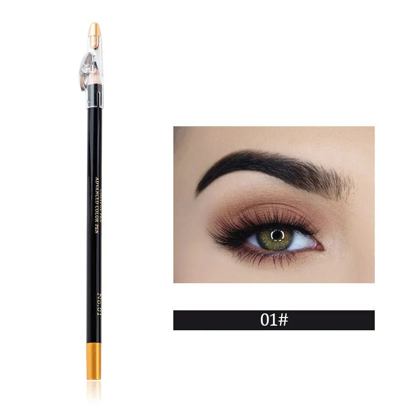 Crayon Sourcils Waterproof Brun & Noir – Avec Taille-Crayon | Eyeliner Sourcils Longue Tenue