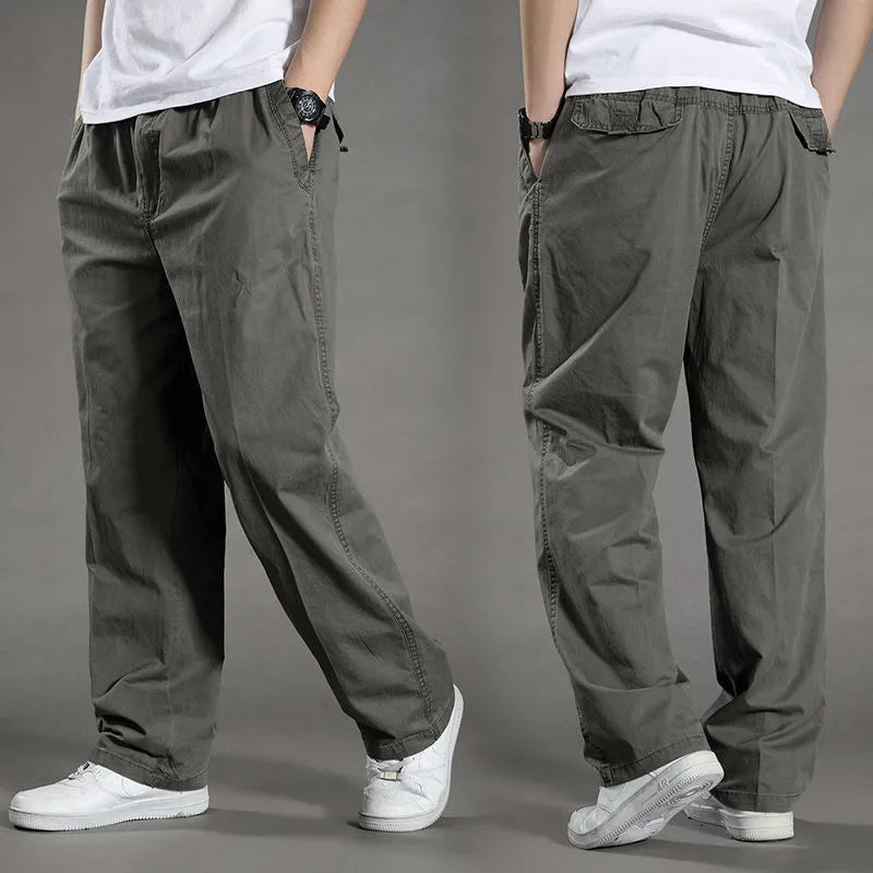 Pantalon Cargo Homme Coton Noir Travail Casual – Jogger Escalade Sport Printemps Été Automne Twill | Mode Homme Outdoor