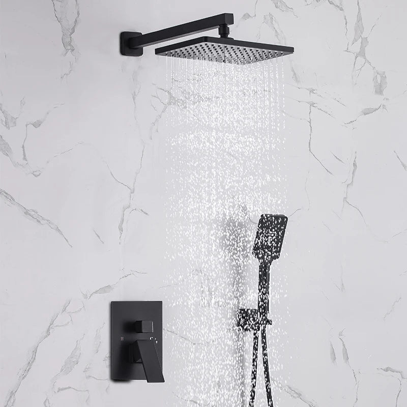 DQOK Ensemble Douche Thermostatique Chrome – Cascade & Pluie, Mitigeur Baignoire | Système Douche Complet