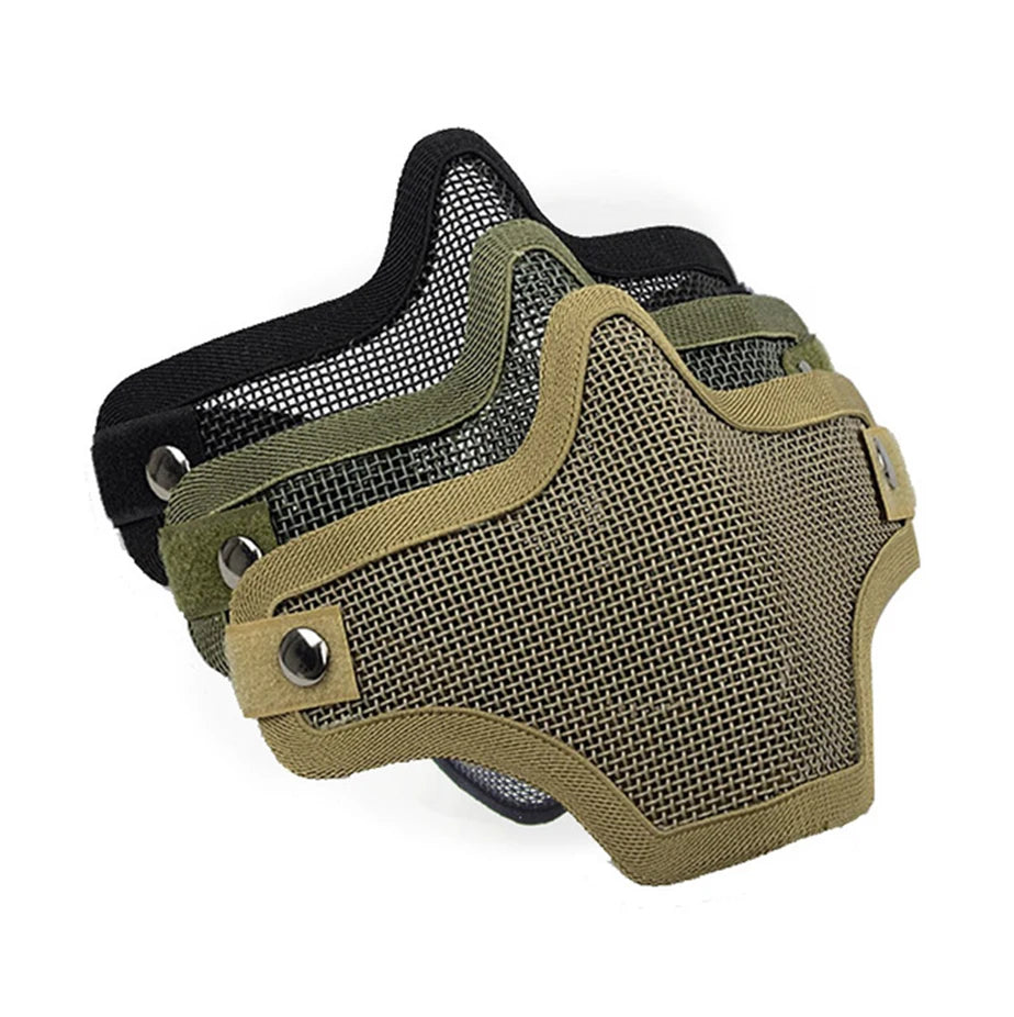Masque Tactique Demi-Visage Tête de Mort - Airsoft, Paintball & Chasse