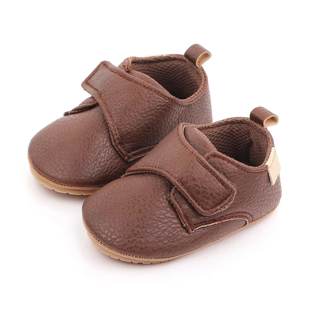 Chaussures Bébé Premiers Pas Cuir Semelle Caoutchouc Antidérapante – Mocassins Unisexe Nouveau-Né Toddler