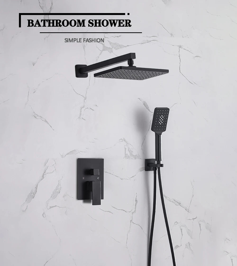 DQOK Ensemble Douche Thermostatique Chrome – Cascade & Pluie, Mitigeur Baignoire | Système Douche Complet