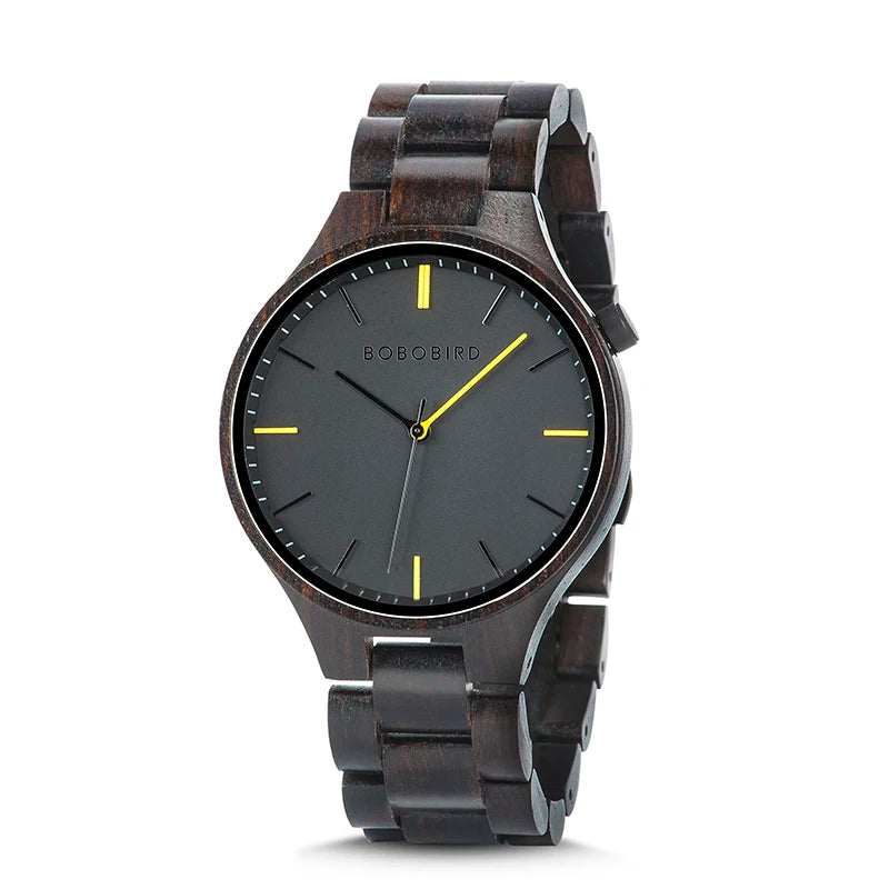 Montre Homme Luxe BOBO BIRD en Bois – Coffret Cadeau Personnalisé Unique Éco-Responsable