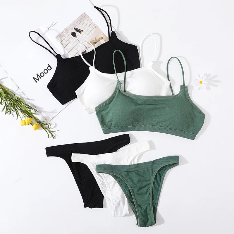 Ensemble Lingerie Sans Coutures Femme – Brassière U-Back & String Brésilien | Rembourrage Amovible | Sport, Fitness & Quotidien