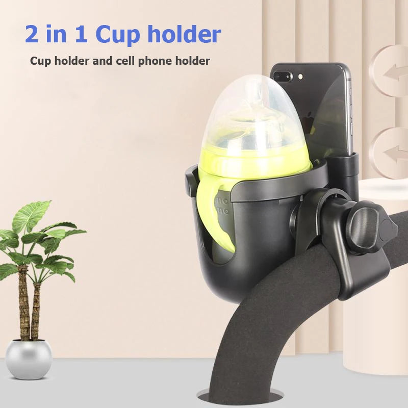 Porte-Gobelet Universel Poussette Bébé – Support Bouteille Café Téléphone Tricycle Fauteuil Roulant