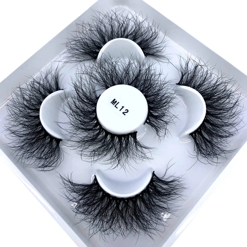 Faux Cils 3D Mink Naturels 2025 – Lot 3 Paires Longues | Extensions Cils Beauté