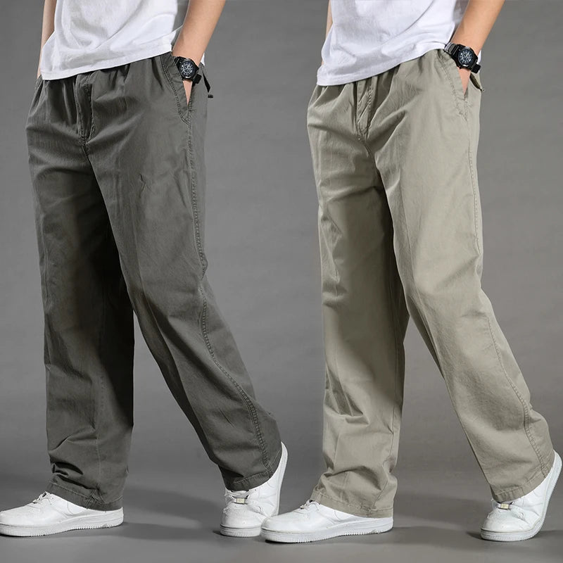 Pantalon Cargo Homme Coton Noir Travail Casual – Jogger Escalade Sport Printemps Été Automne Twill | Mode Homme Outdoor