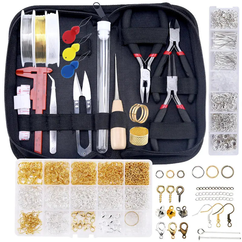 Komplettset zum Herstellen und Reparieren von DIY-Schmuck – Werkzeuge, Kupferdrähte, Drähte & Schmuckzubehör | Ideal für Anfängerinnen & Handarbeitskünstlerinnen