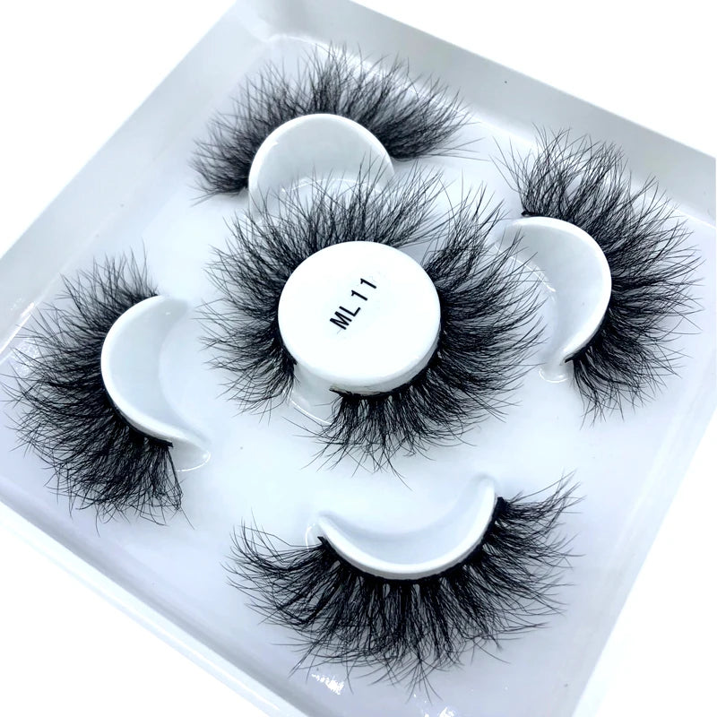 Faux Cils 3D Mink Naturels 2025 – Lot 3 Paires Longues | Extensions Cils Beauté