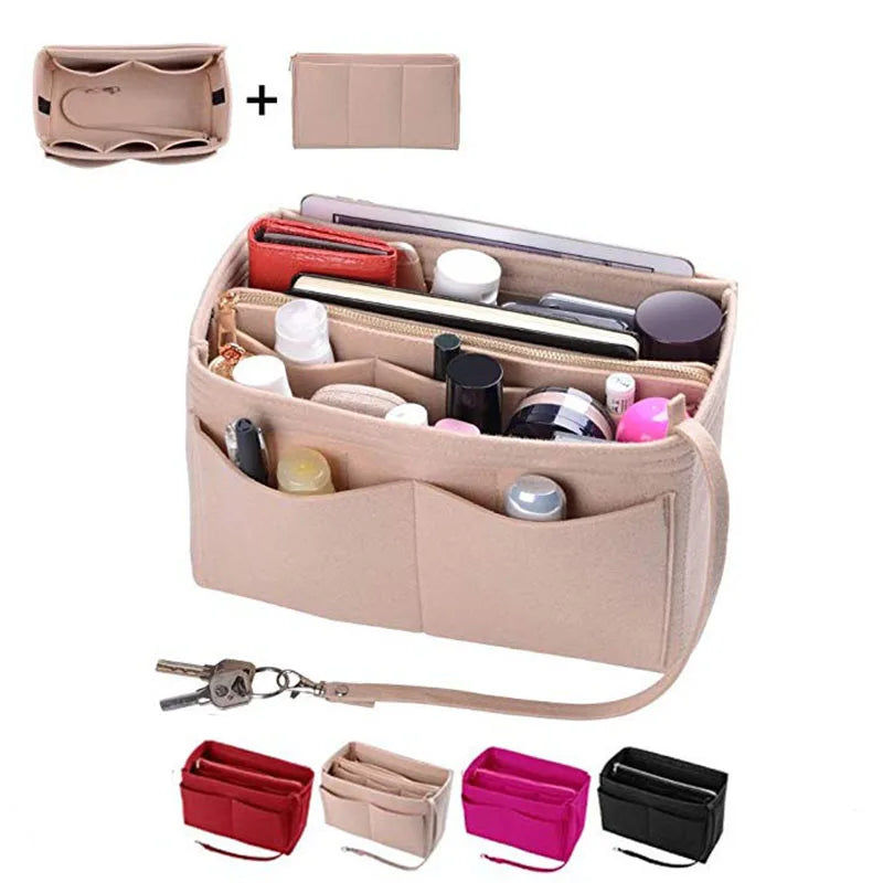 Filz-Taschenorganizer – Tragbare Kosmetiktasche Reise-Organizer Kompatibel mit bekannten Marken
