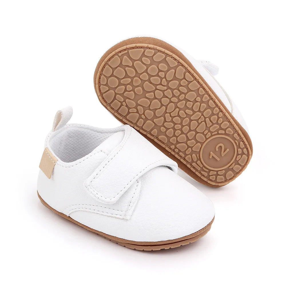 Chaussures Bébé Premiers Pas Cuir Semelle Caoutchouc Antidérapante – Mocassins Unisexe Nouveau-Né Toddler