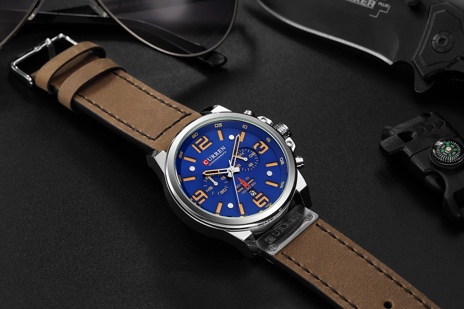 Montre Homme CURREN Luxe Quartz Cuir Militaire – Date Sport Business Fashion