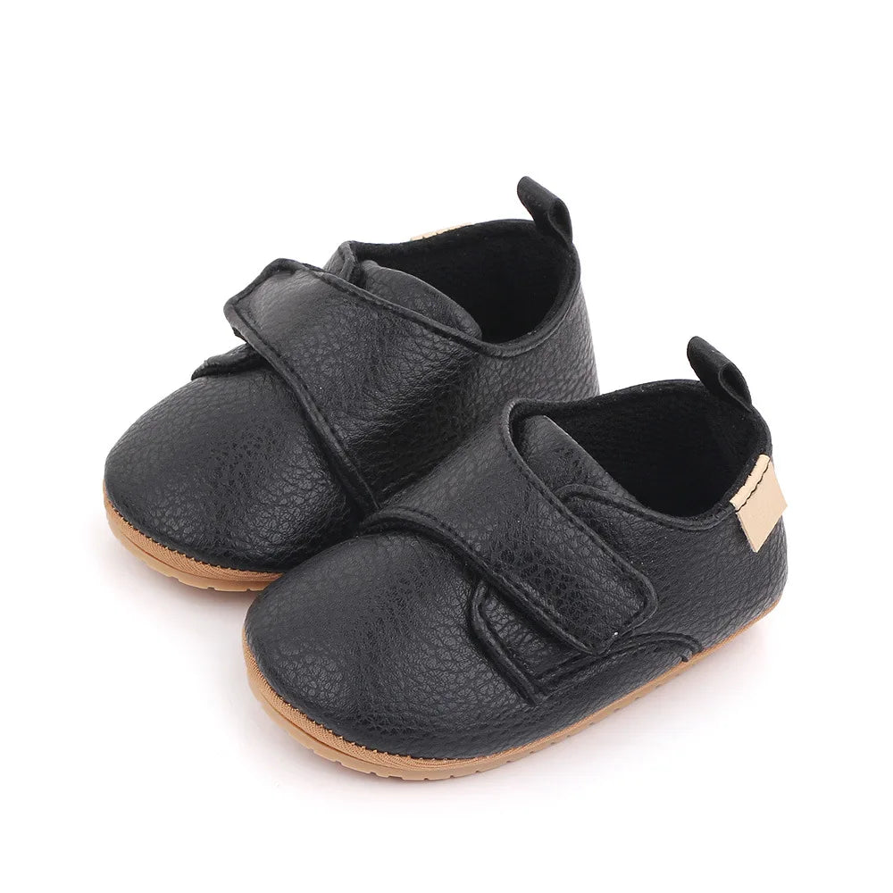 Chaussures Bébé Premiers Pas Cuir Semelle Caoutchouc Antidérapante – Mocassins Unisexe Nouveau-Né Toddler