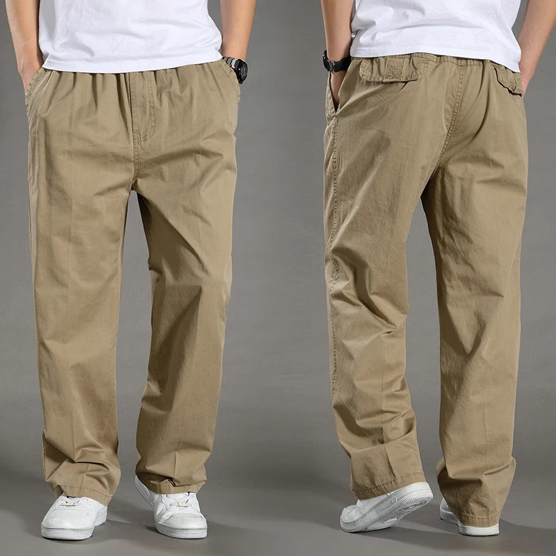 Pantalon Cargo Homme Coton Noir Travail Casual – Jogger Escalade Sport Printemps Été Automne Twill | Mode Homme Outdoor