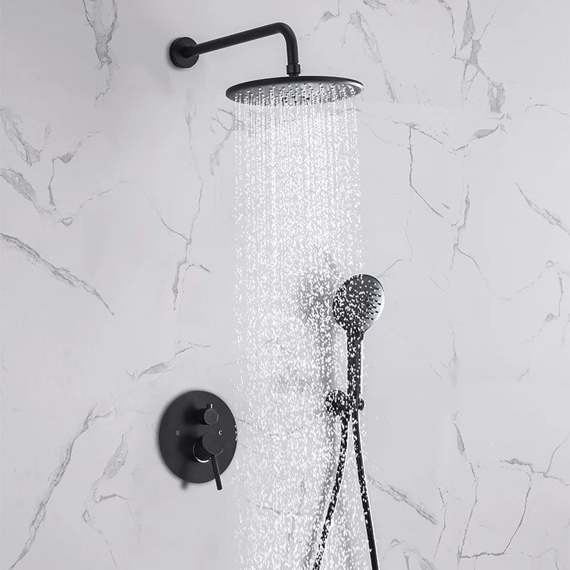 DQOK Ensemble Douche Thermostatique Chrome – Cascade & Pluie, Mitigeur Baignoire | Système Douche Complet
