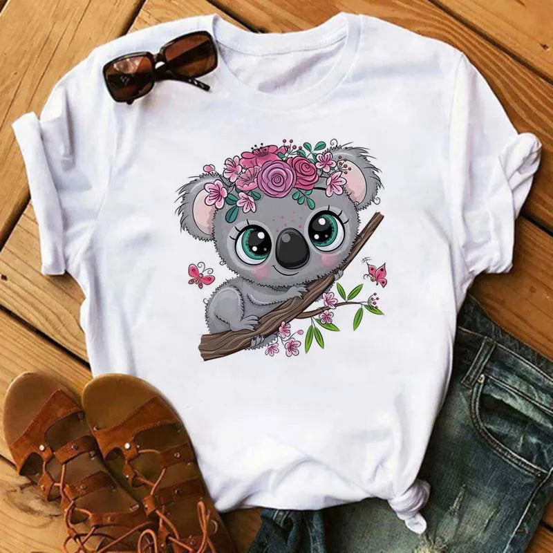 T-Shirt Femme Hibou Kawaii 🦦 – Style Harajuku Japonais | Graphic Tee Cute Manches Courtes