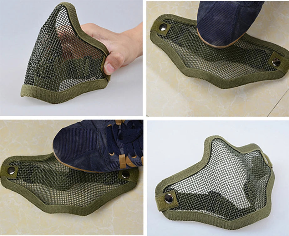 Masque Tactique Demi-Visage Tête de Mort - Airsoft, Paintball & Chasse