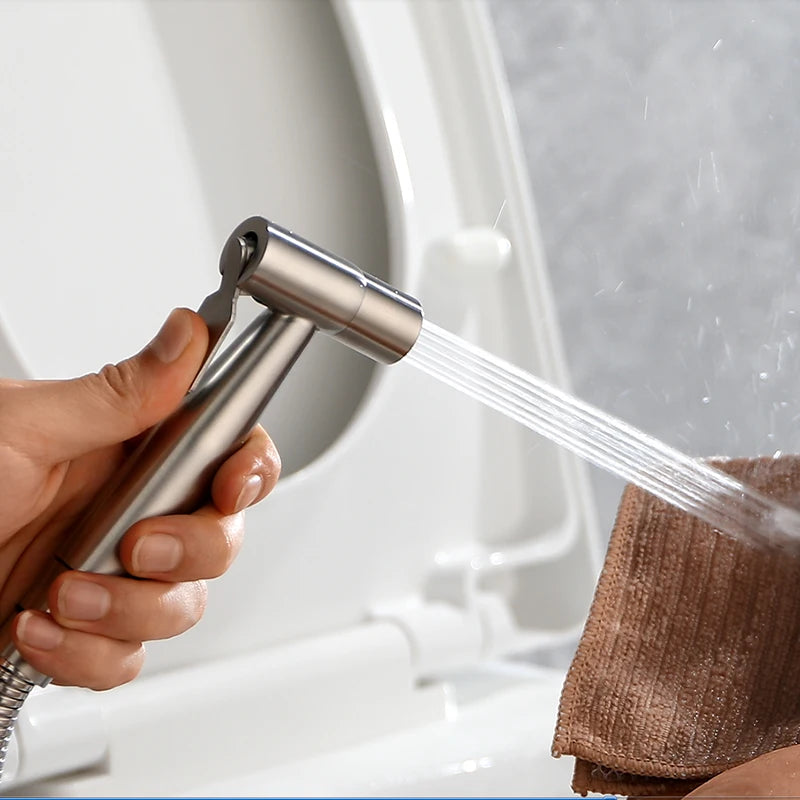 Kit Bidet Douchette Toilette Inox Autonettoyant – Robinet & Douchette à Main, Hygiène Optimale | Salle de Bain