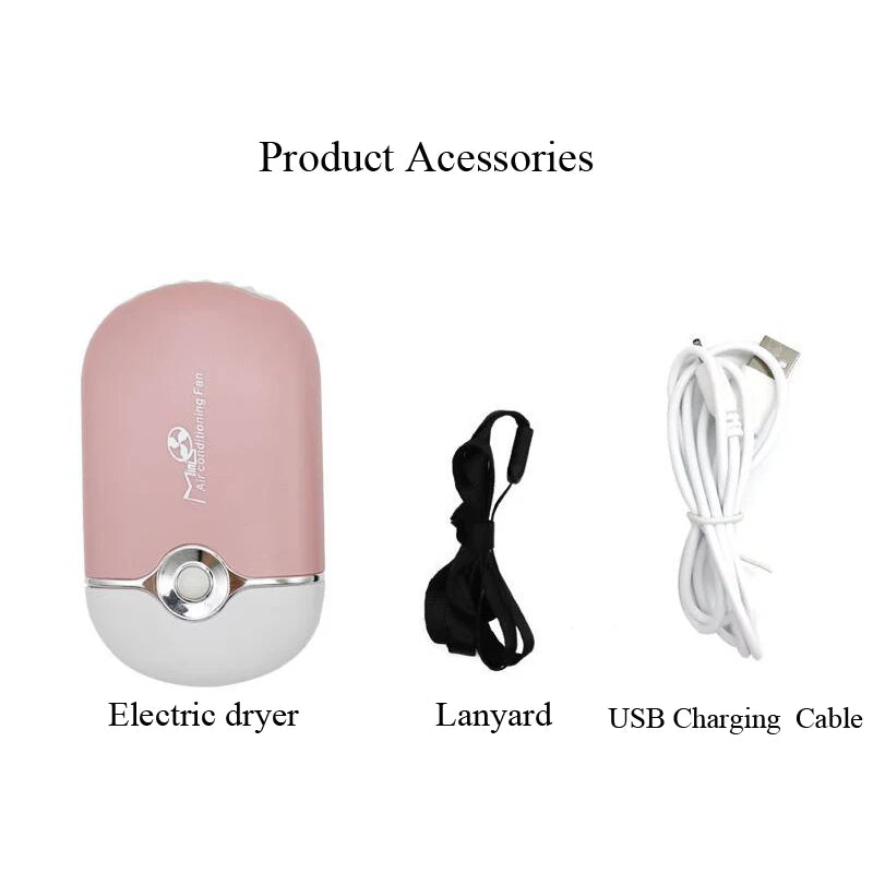 Ventilateur USB Séchage Rapide Cils – Mini Souffleur Extension & Pose Cils | Charge USB