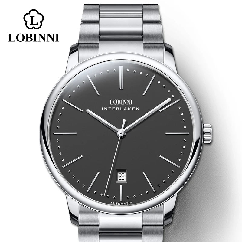 Montre Homme Lobinni Automatique Mécanique – Mouvement Miyota 9015 Ultra-Fine Étanche