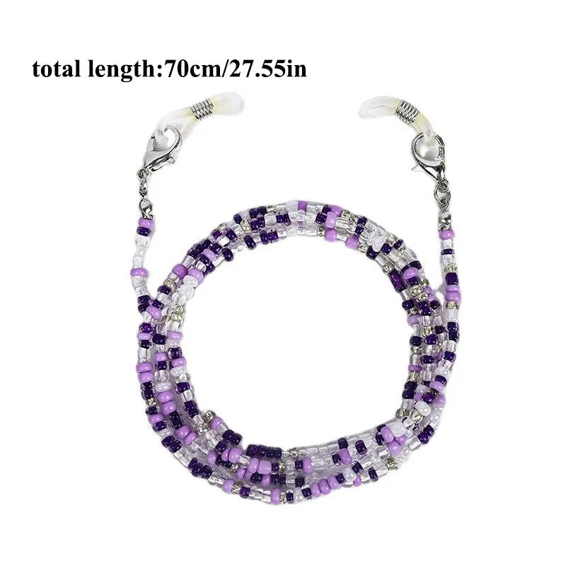 Chaîne Masque & Lunettes Bohème Perlée - Lanyard Anti-Glisse Femme
