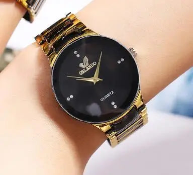 Montre Couple Luxe Acier Inoxydable – Femme & Homme Fashion Casual Idée Cadeau