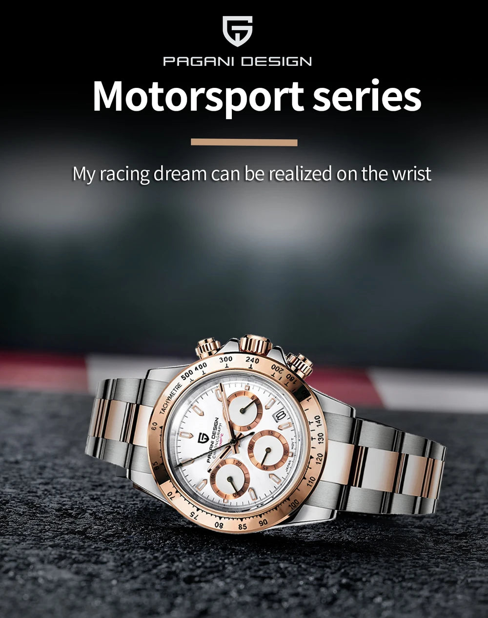 Montre Homme PAGANI DESIGN 2023 Noire Quartz Luxe – Chronographe Sport Étanche Lumineux