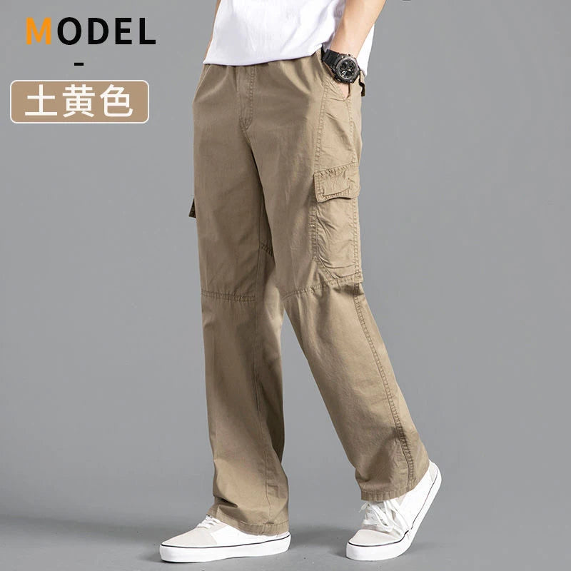 Pantalon Cargo Homme Coton Noir Travail Casual – Jogger Escalade Sport Printemps Été Automne Twill | Mode Homme Outdoor