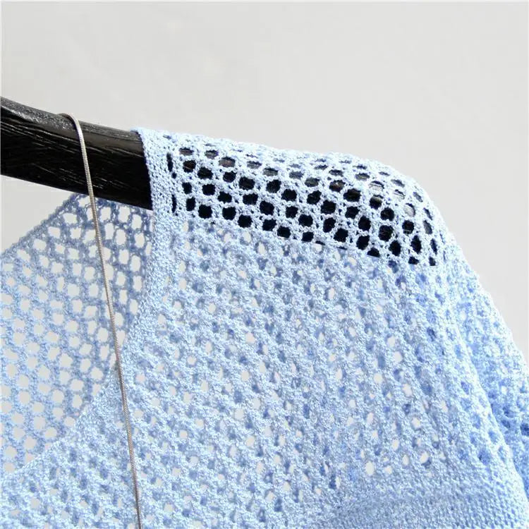 Top Gilet Soie de Glace Tricoté Femme Ajourné Bretelles – Léger Été | Streetwear Blanc Printemps