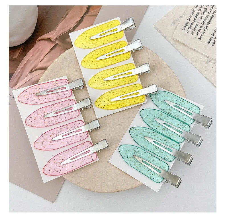 Pinces Cheveux Sans Pli Lot 4 Pcs – Barrettes No Crease Curl Clip | Coiffure Frange & Styling