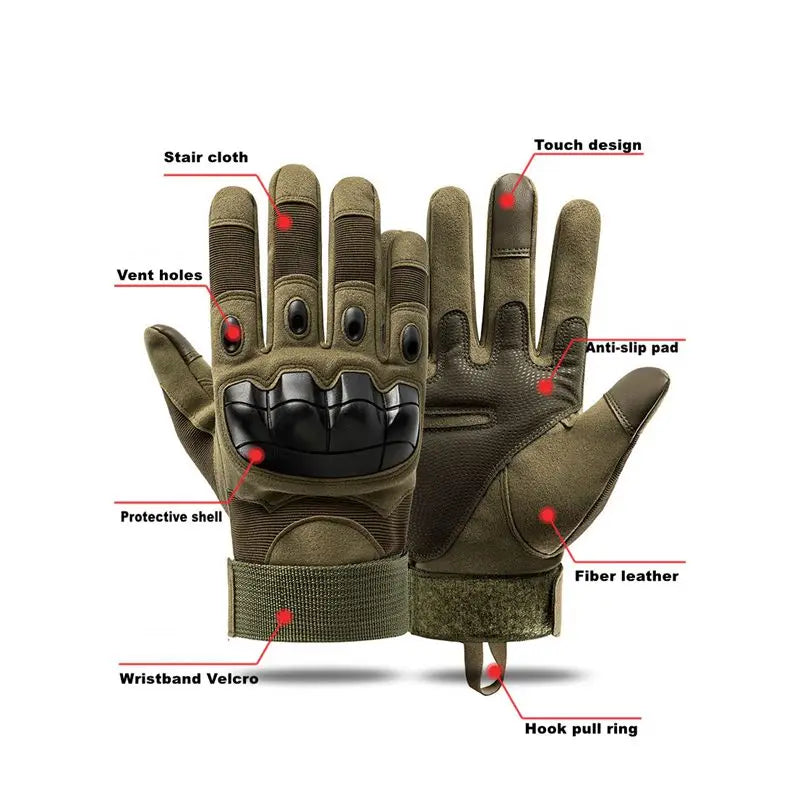 Gants Tactiques Plein Doigt Outdoor – Écran Tactile & Grip | Randonnée, Moto & Musculation | Protection Fitness
