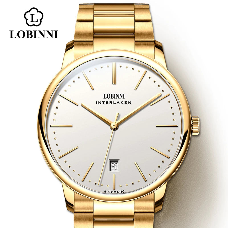 Montre Homme Lobinni Automatique Mécanique – Mouvement Miyota 9015 Ultra-Fine Étanche