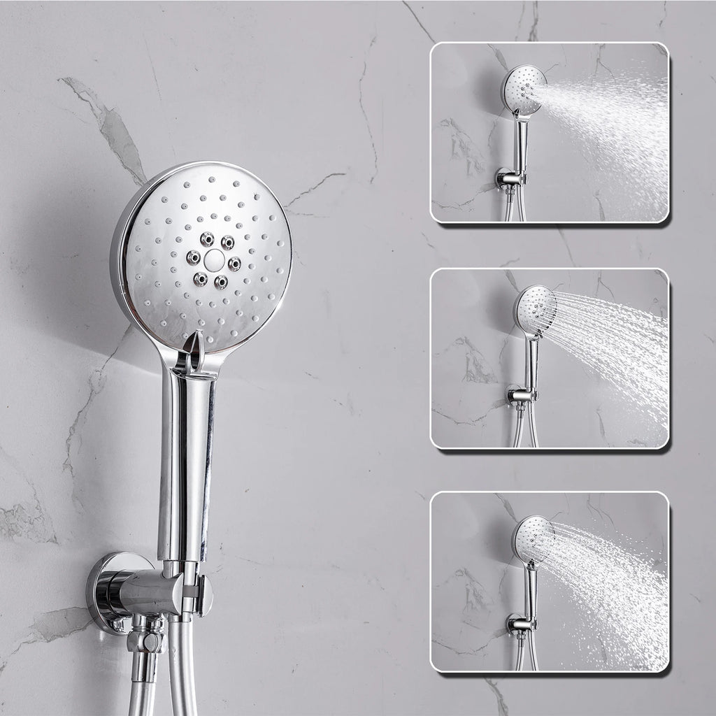 DQOK Ensemble Douche Thermostatique Chrome – Cascade & Pluie, Mitigeur Baignoire | Système Douche Complet