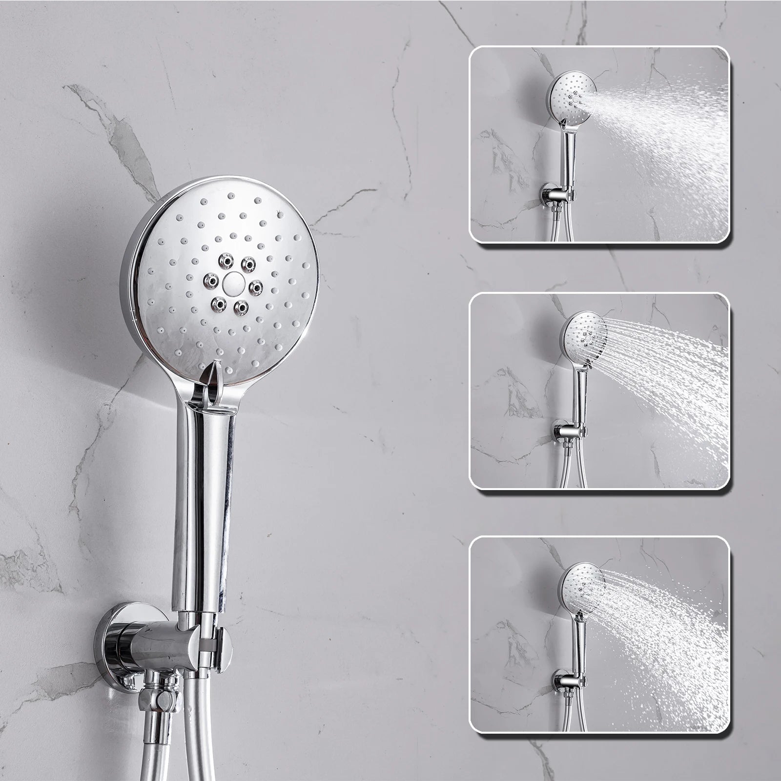 DQOK Ensemble Douche Thermostatique Chrome – Cascade & Pluie, Mitigeur Baignoire | Système Douche Complet