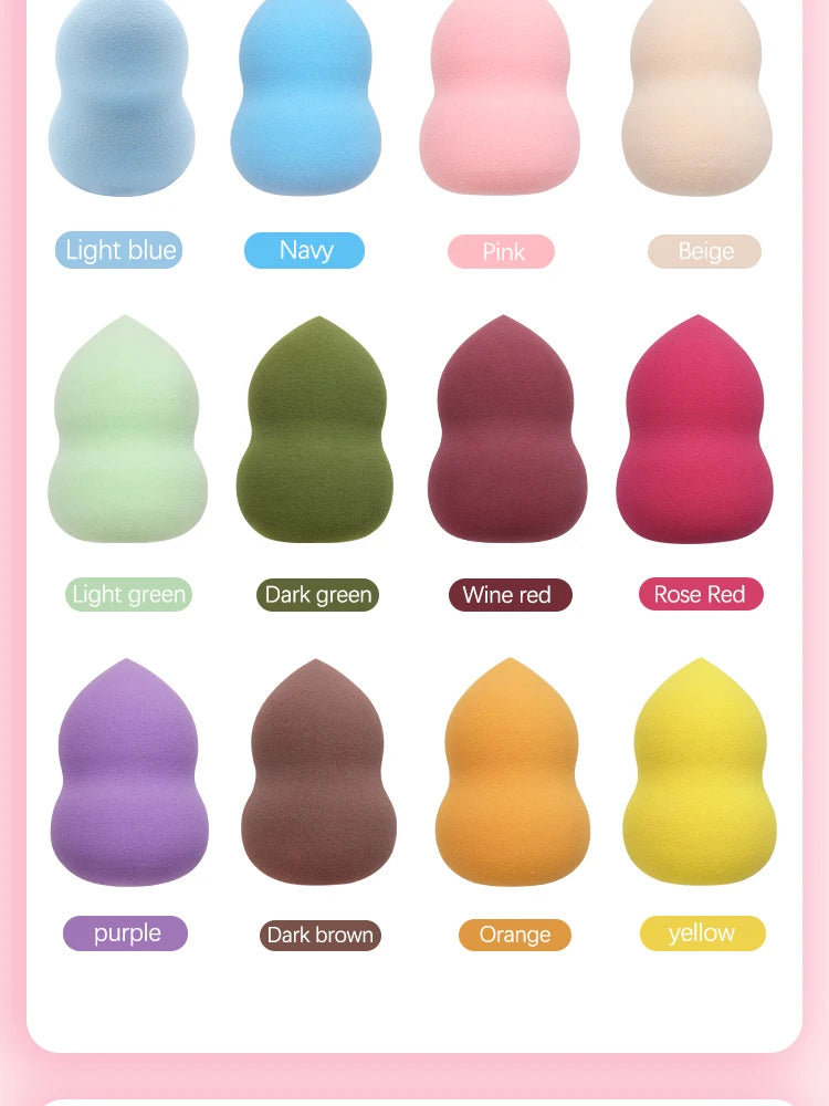 Éponge Maquillage Forme Calebasse – Puff Fond de Teint & Correcteur Doux | Applicateur Cosmétique Mixte